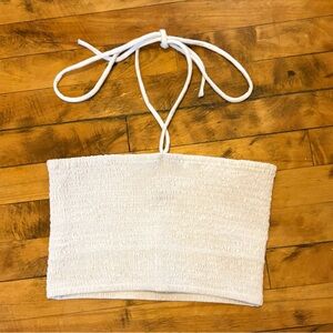 Wild Fable White Smocked Crop Top